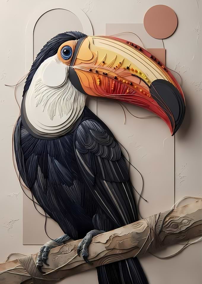 Paper Quilling Toucan Art