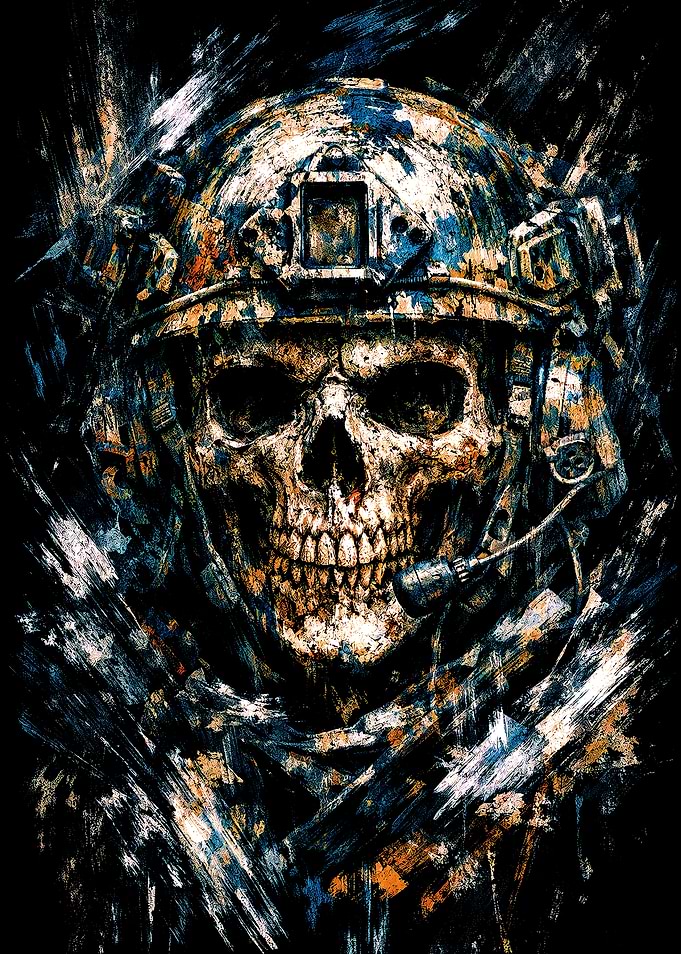 Gritty Tactical Skull Soldier Portrait