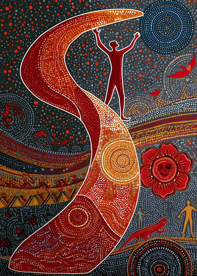 Aboriginal Dot Art Spiritual Journey