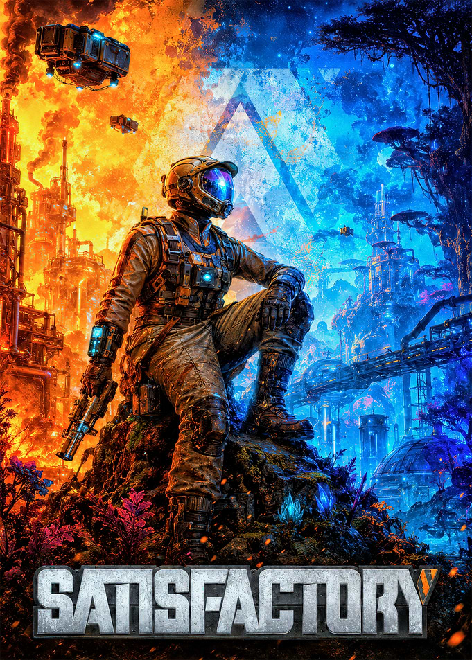 Satisfactory Game Key Art