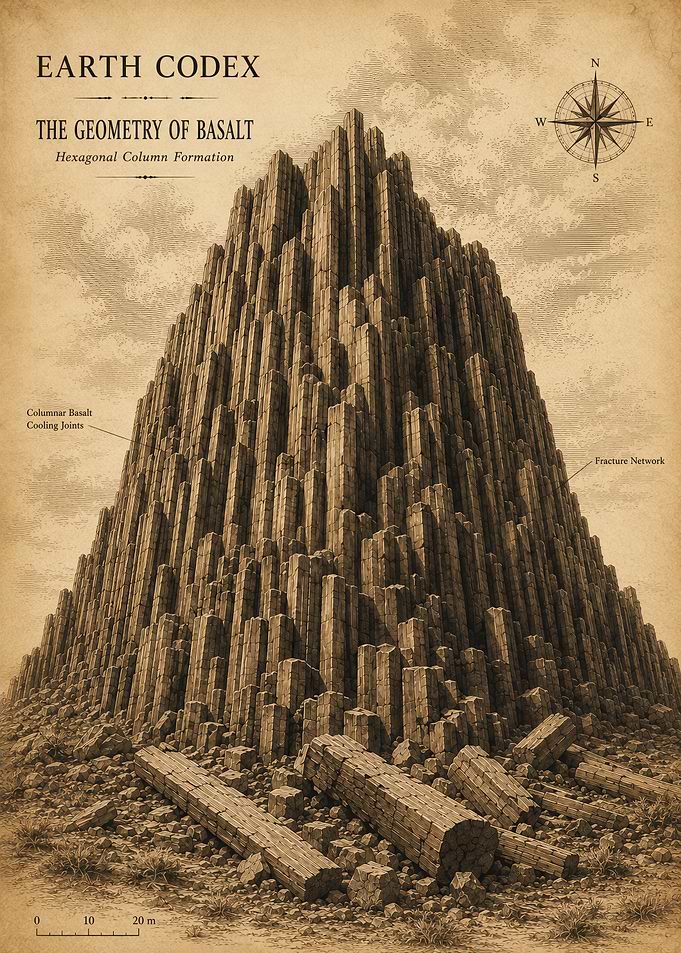 The Geometry of Basalt Columnar Formation Poster