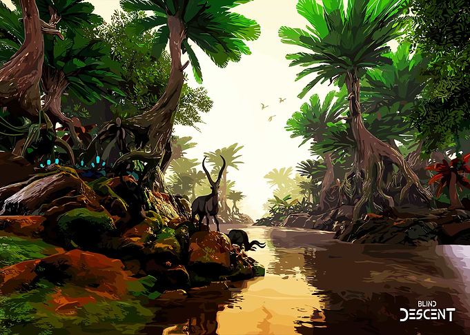 Blind Descent Jungle River Scene