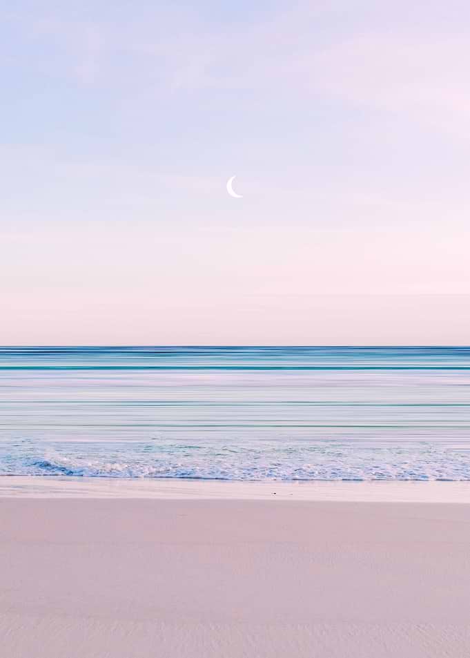Minimalist Pastel Beach at Twilight