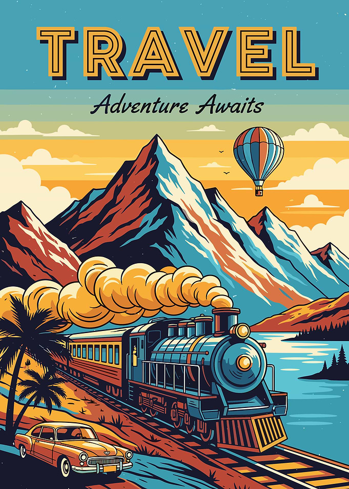 Vintage Travel Adventure Poster