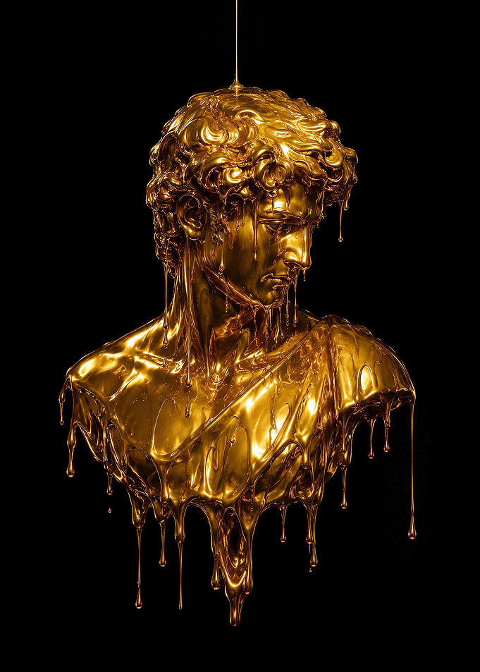 Golden statue of Apollo