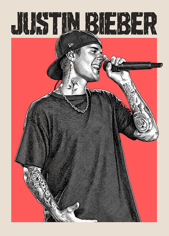 Justin Bieber Graphic Music Poster