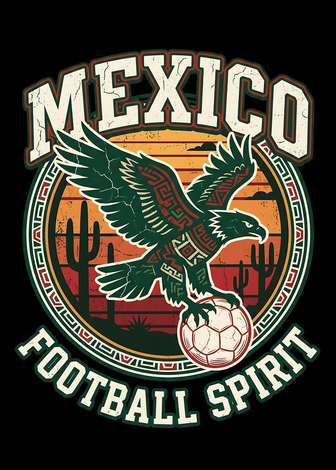Mexico Football Spirit Eagle Graphic