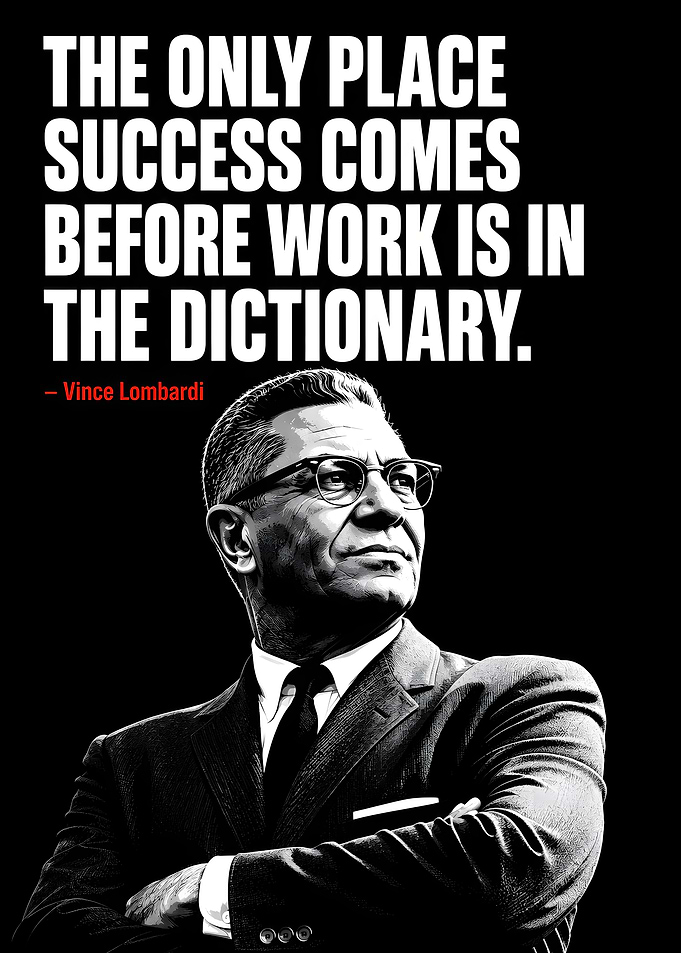 Vince Lombardi Inspirational Quote Poster