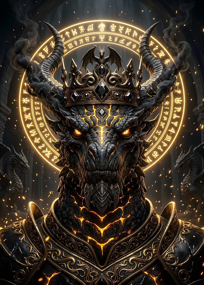 Majestic Armored Dragon King Portrait