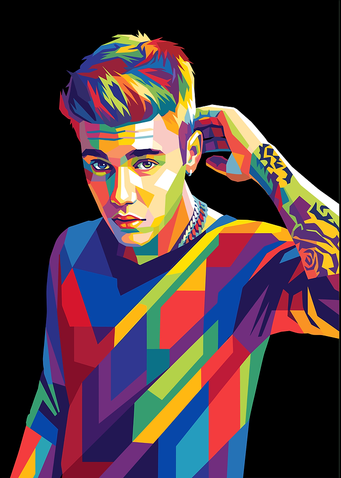 Justin Bieber WPAP Pop Art Portrait