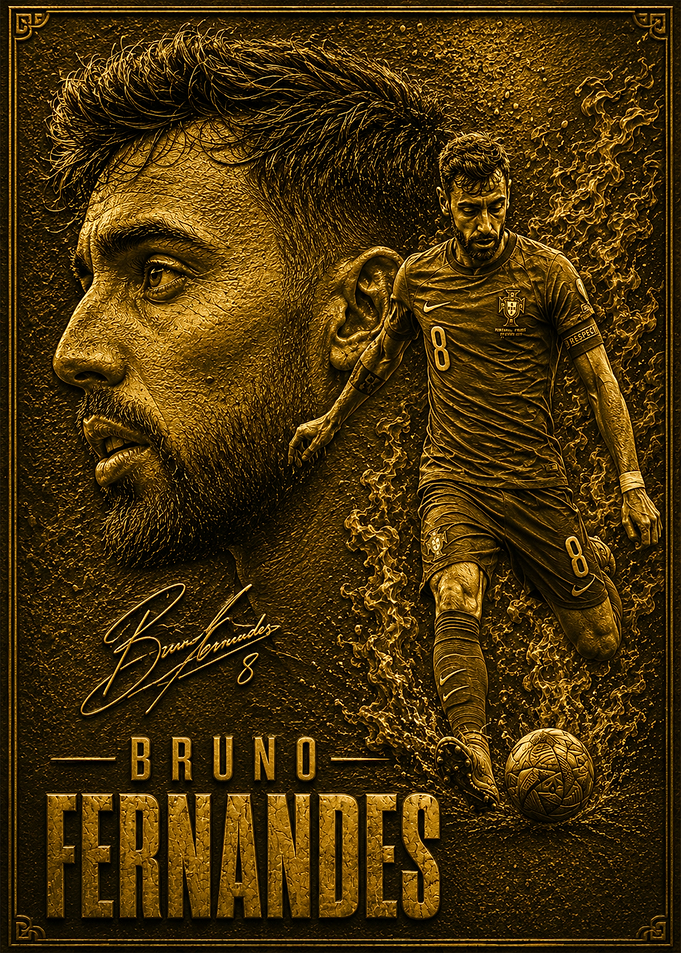 Bruno Fernandes Golden Poster