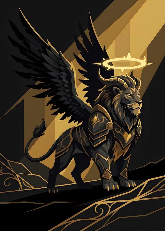 Armored Winged Lion with Halo