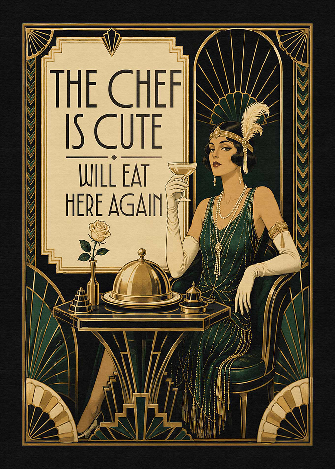 Art Deco Flapper Dining Poster
