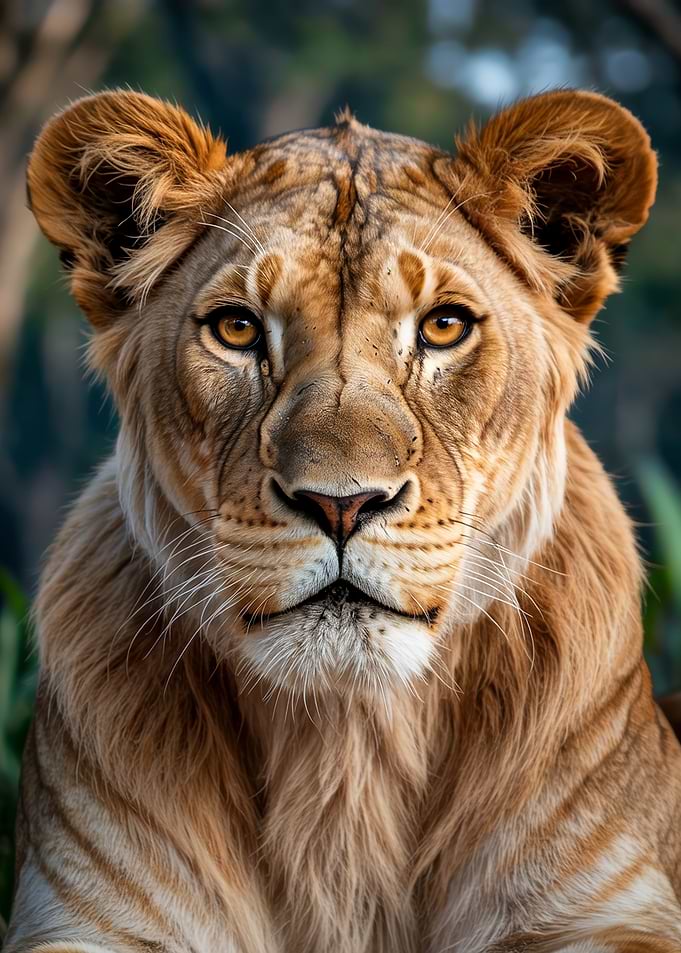 Regal Lioness Queen Portrait in the Heart of the Wild