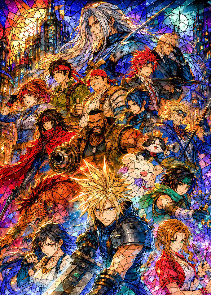 Final Fantasy VII Stained Glass Art
