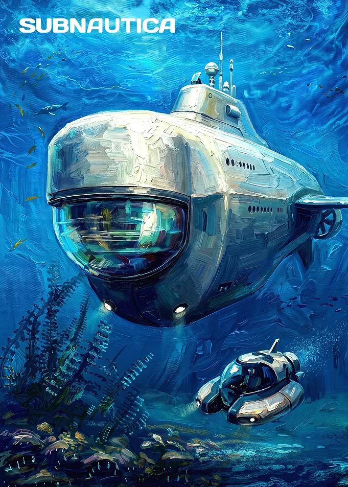 Subnautica Cyclops and Seamoth Underwater Art