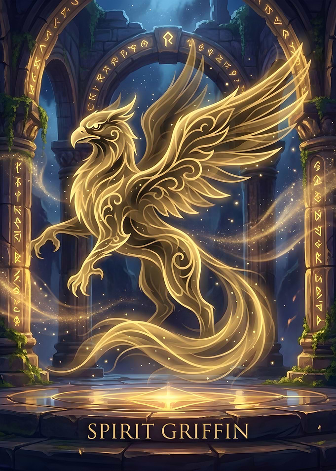 Golden Spirit Griffin Fantasy Art