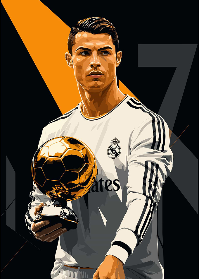 Cristiano Ronaldo with Ballon d'Or