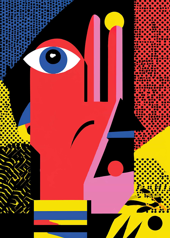 Abstract Geometric Pop Art Portrait