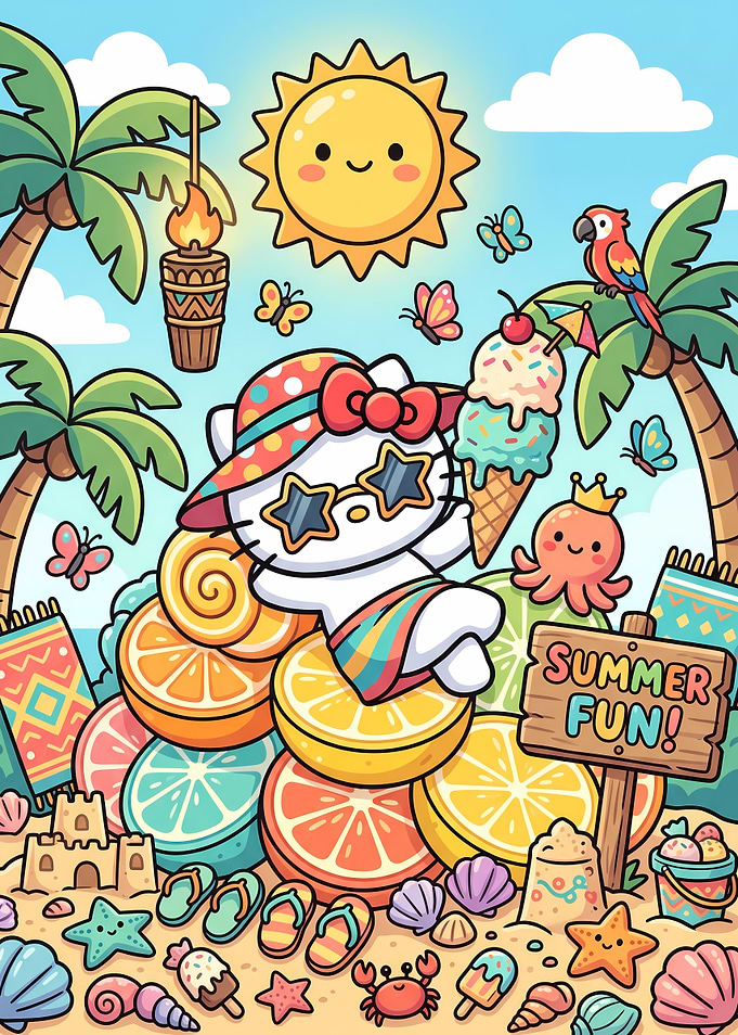 Hello Kitty Summer Beach Fun