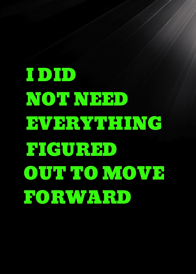I DID NOT NEED EVERYTHING FIGURED OUT TO MOVE - Inspirational Quote Text Art