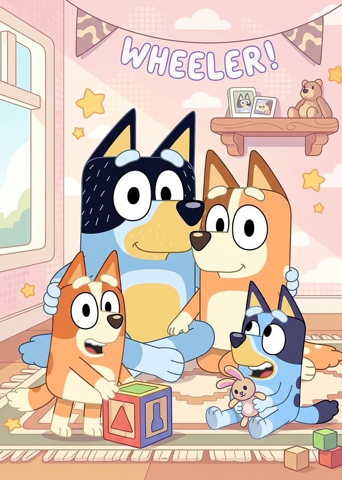 Bluey Family Birthday Celebration Poster