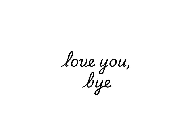 Love You Bye Text Art