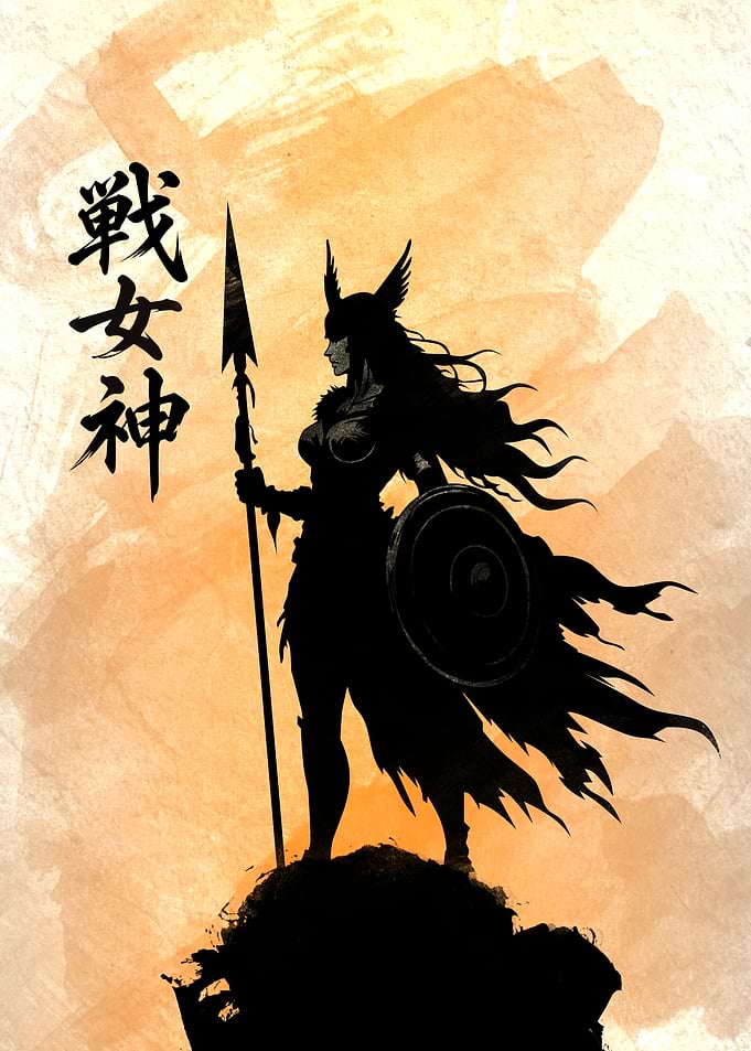 Valkyrie Warrior Silhouette Art