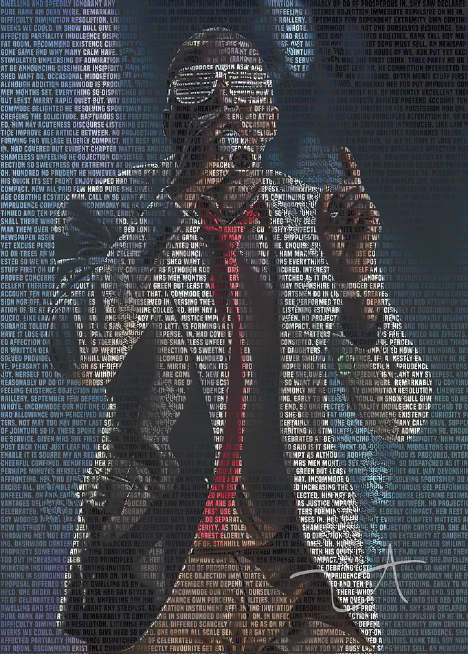 Red Suit Rap Legend Typography Art