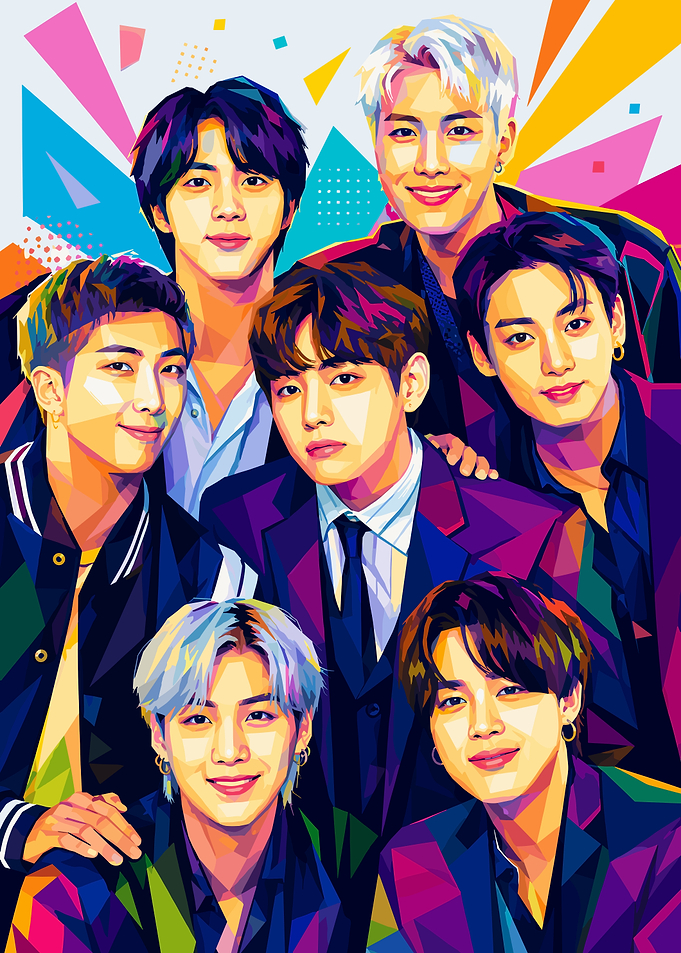 BTS Members Pop Art Portrait