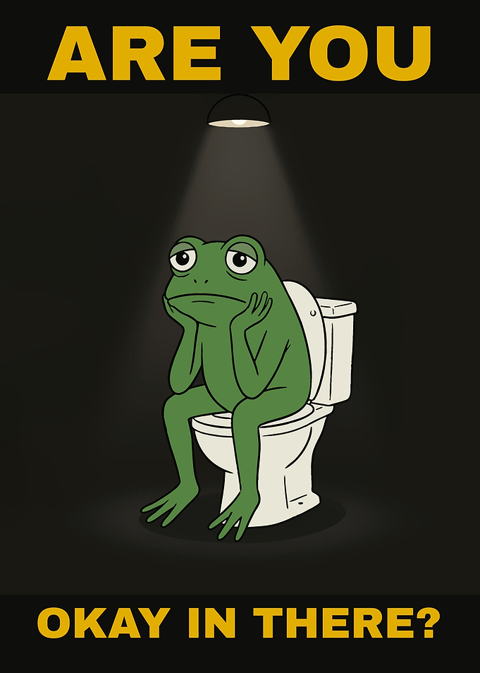 Are You Okay In There? – Grumpy Frog Toilet Poster