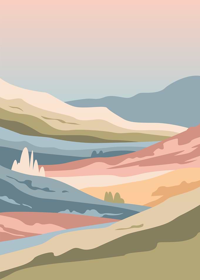 Minimalist Abstract Landscape Illustration