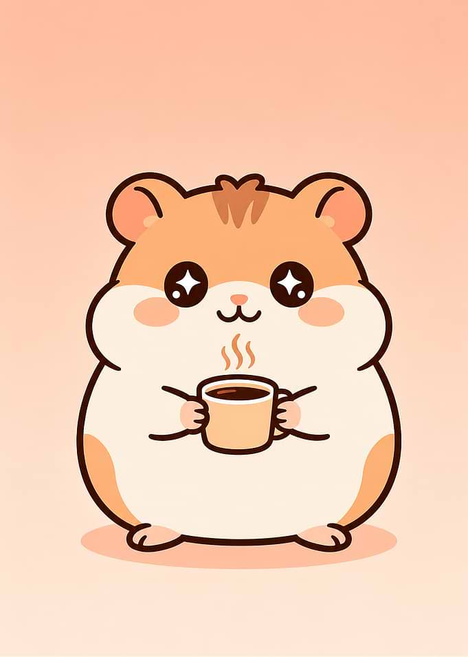 Cute Hamster Holding a Coffee Mug