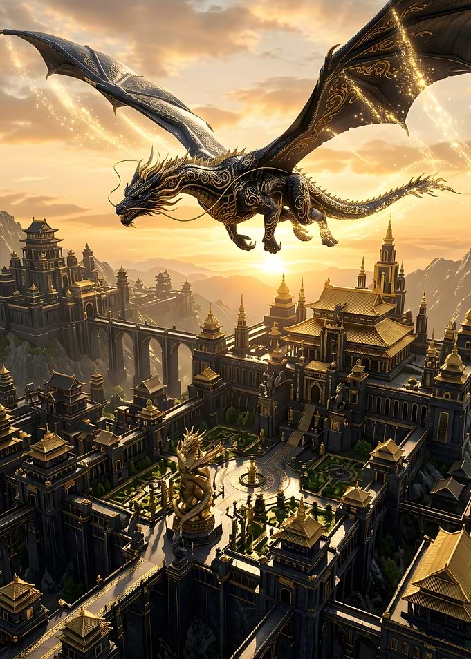 Golden Dragon Over Imperial Palace