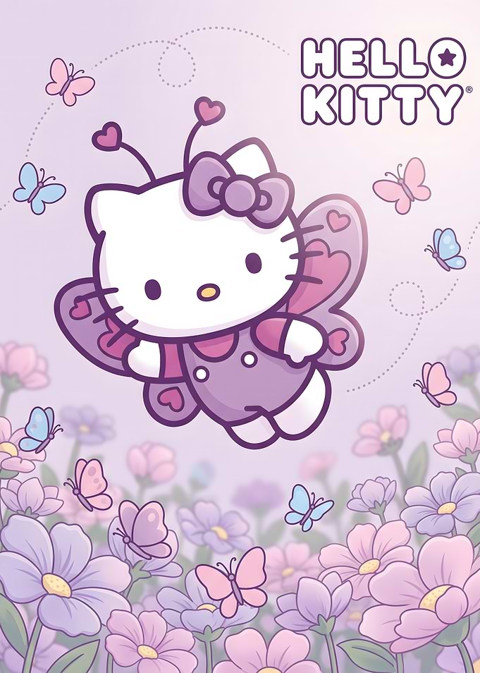 Hello Kitty Butterfly Fairy Illustration