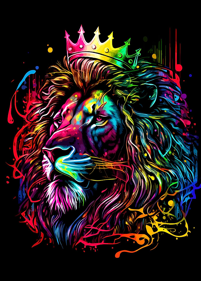 Colorful Lion King Portrait