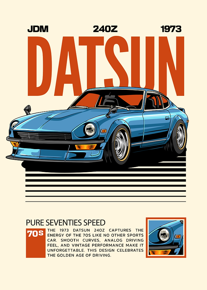 Vintage 1973 Datsun 240Z Poster