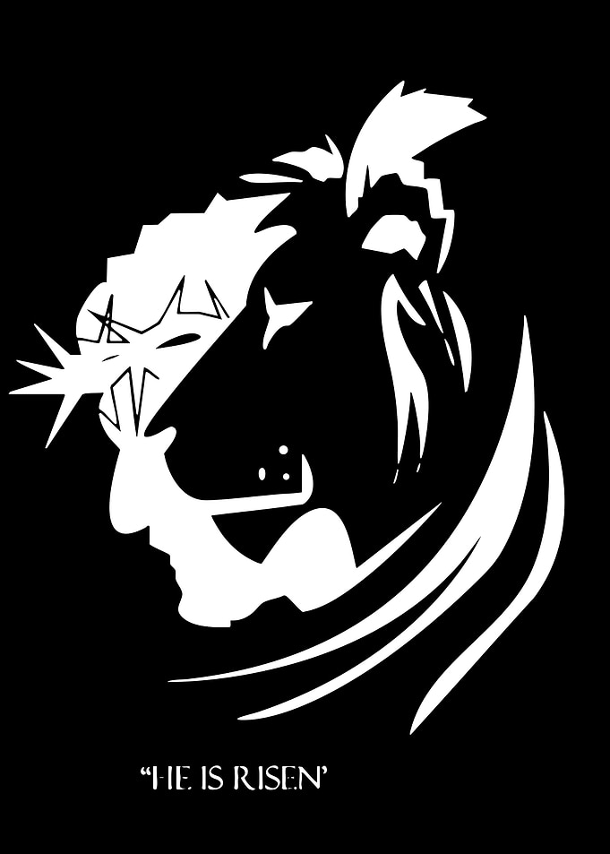 Lion and Jesus Silhouette Art