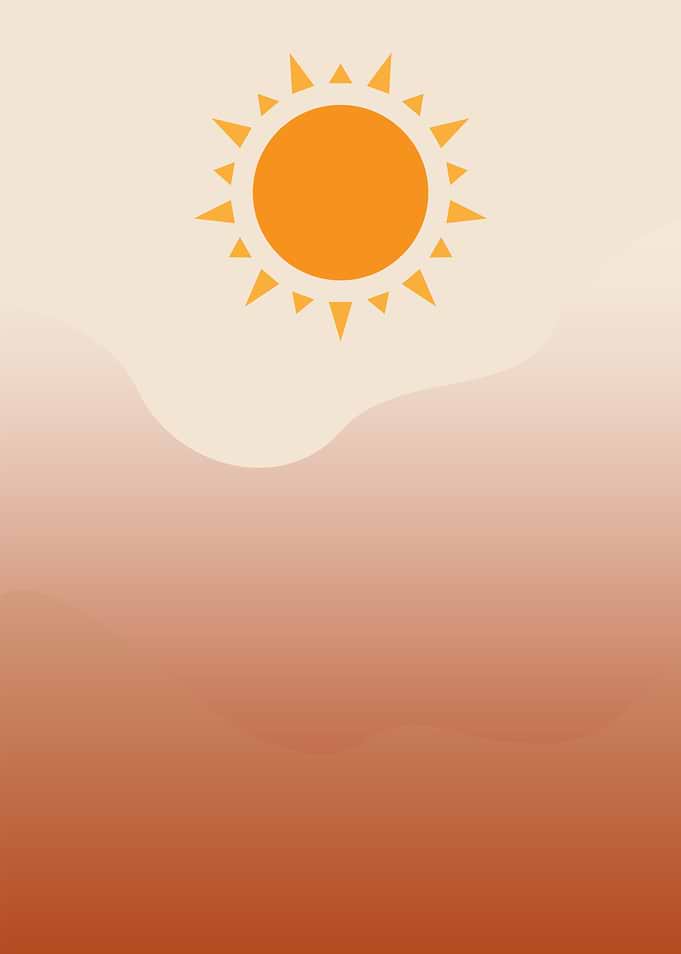 Minimalist Sun Over Abstract Hills