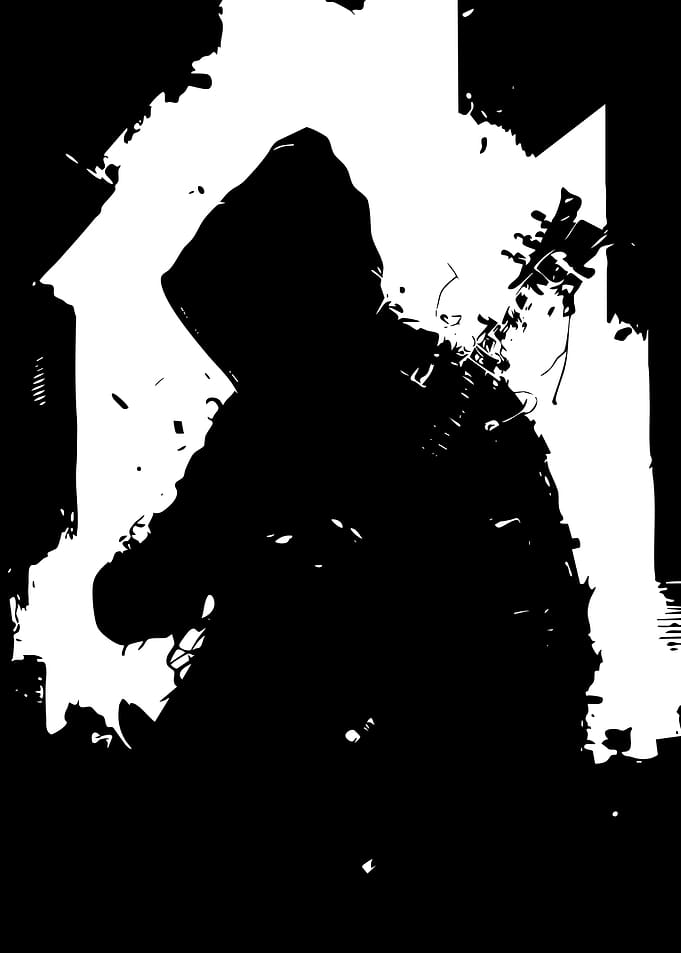 Hooded Musician Silhouette