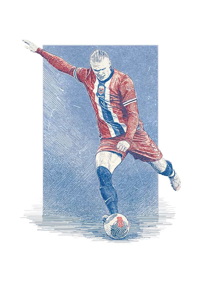 Erling Haaland Soccer Illustration