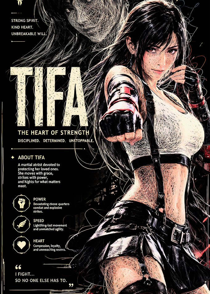 Tifa Lockhart Final Fantasy Character Poster