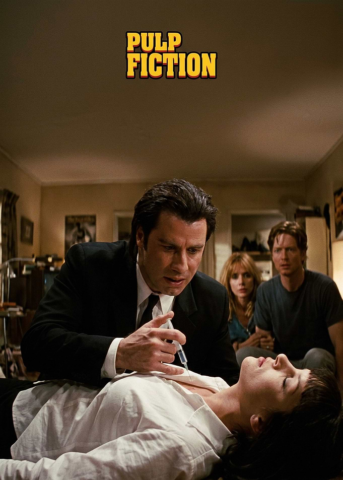 Pulp Fiction Adrenaline Shot Scene