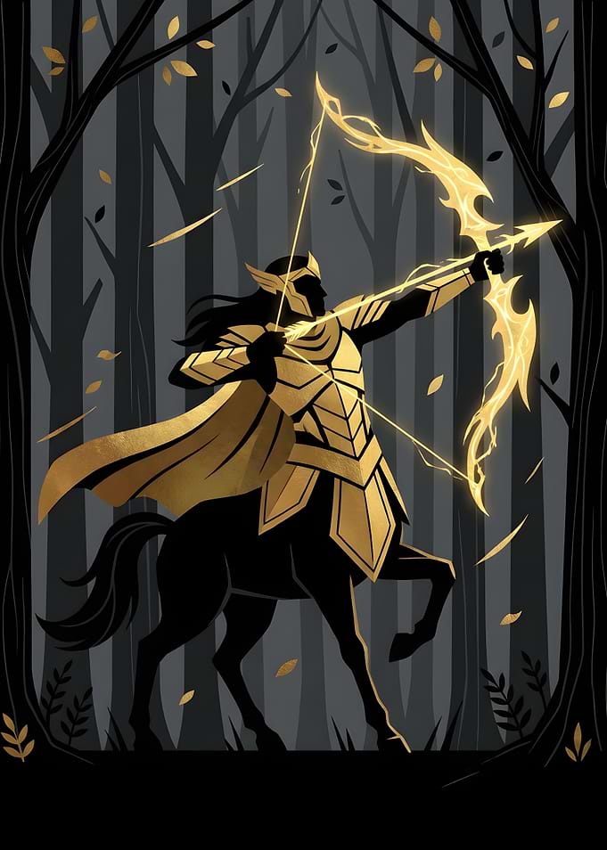 Golden Centaur Archer in Forest