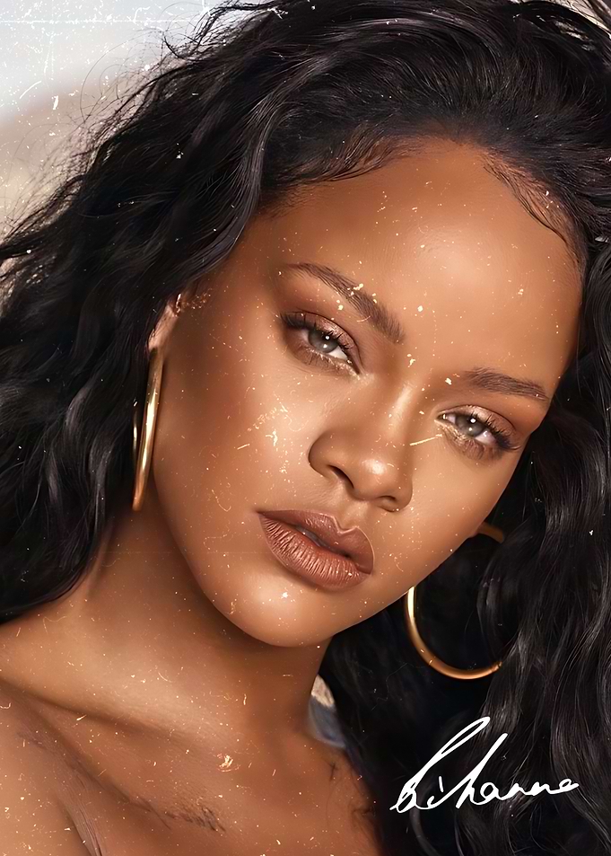 Portrait of Rihanna with Gold Dust