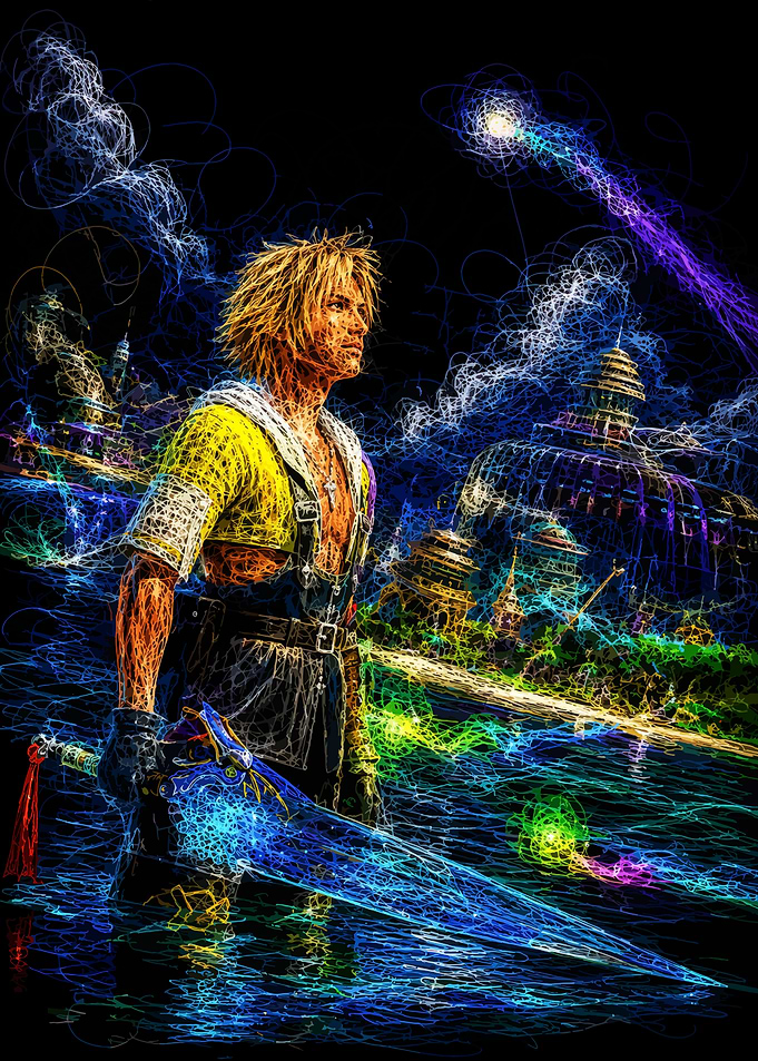 Tidus Final Fantasy X Scribble Art