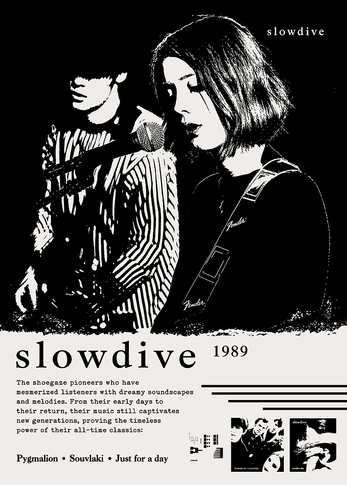 Slowdive Shoegaze Band Tribute Poster