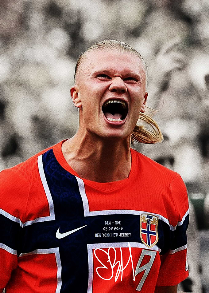 Erling Haaland Norway Soccer Poster