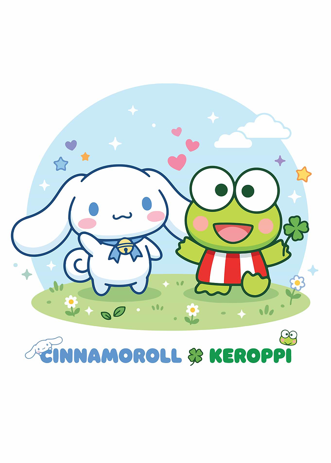 Cinnamoroll and Keroppi Friends Illustration