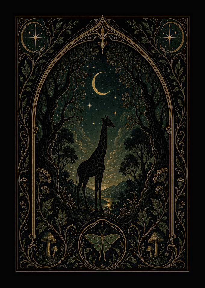 Gothic Giraffe in Enchanted Forest